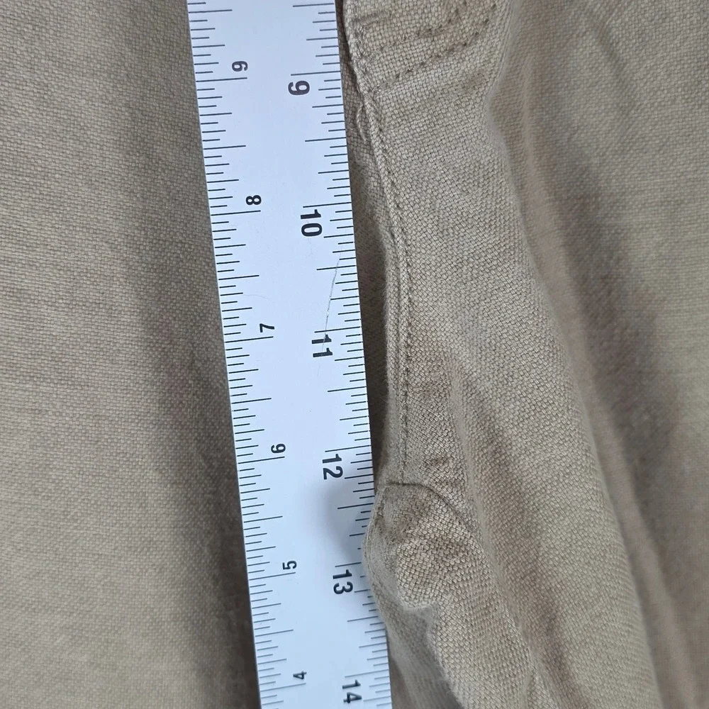 Indigo Palms Classic Chino Fit Linen Cotton Blend Pants Tan Khaki 38x32 Mens